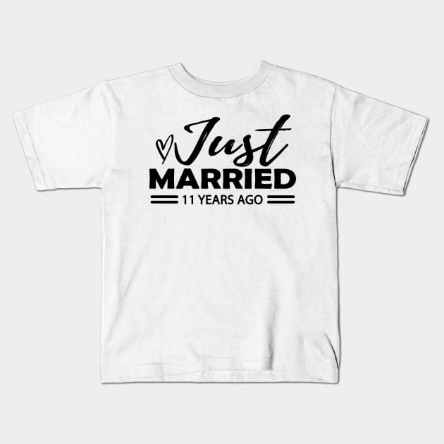 11th Wedding Anniversary - 11 years anniversary Kids T-Shirt by KC Happy Shop